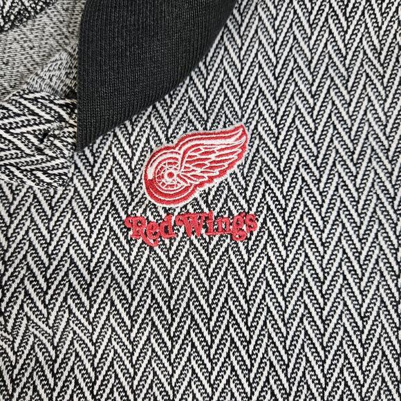 Lee Detroit Red Wings Spell Out Polo Shirt Black Vintage 90s Mens 2XL Zigzag NHL - Picture 4 of 7